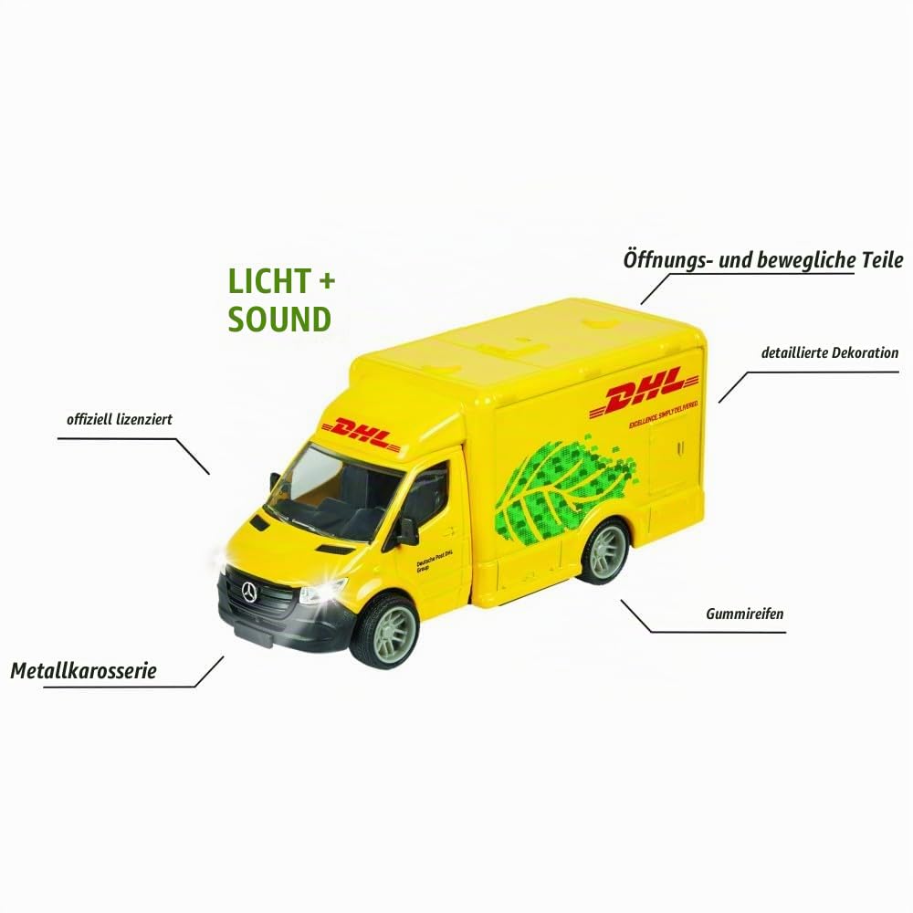 majorette-grand-series-mercedes-benz-sprinter-dhl-transporter-15-cm-mit-licht-so image 6