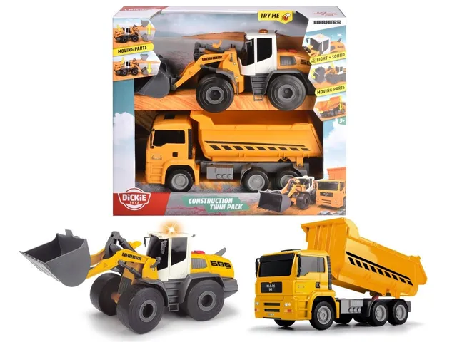 dickie-toys-construction-twin-pack-liebherr-man-truck image 1
