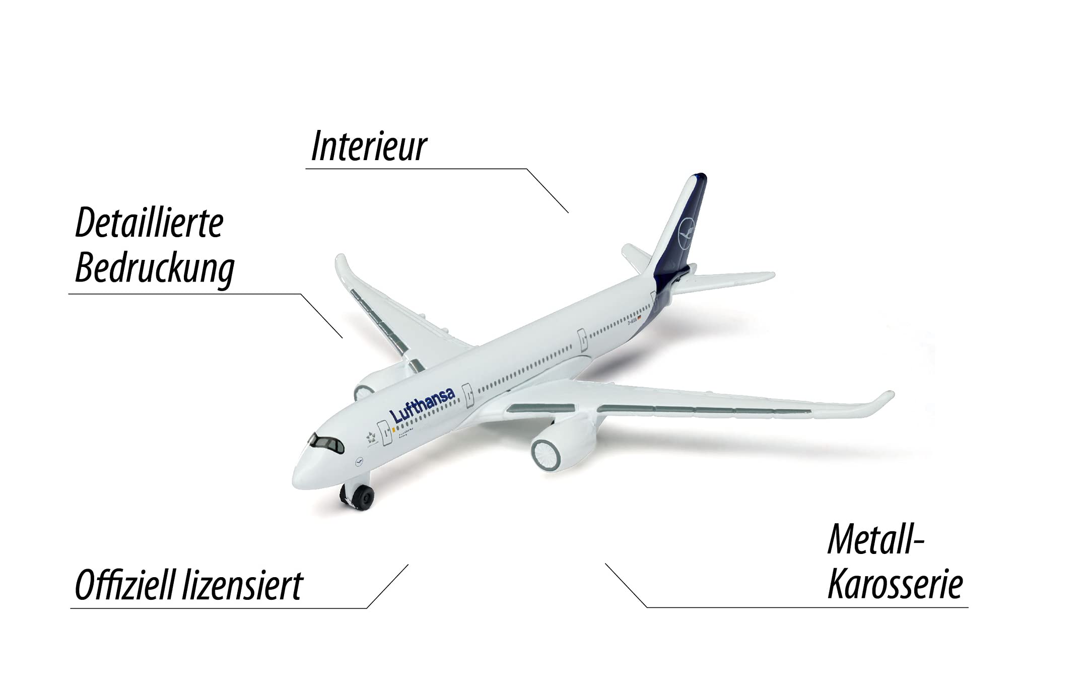 majorette-airbus-a350-lufthansa-flugzeugmodell-13-cm-metall image 5