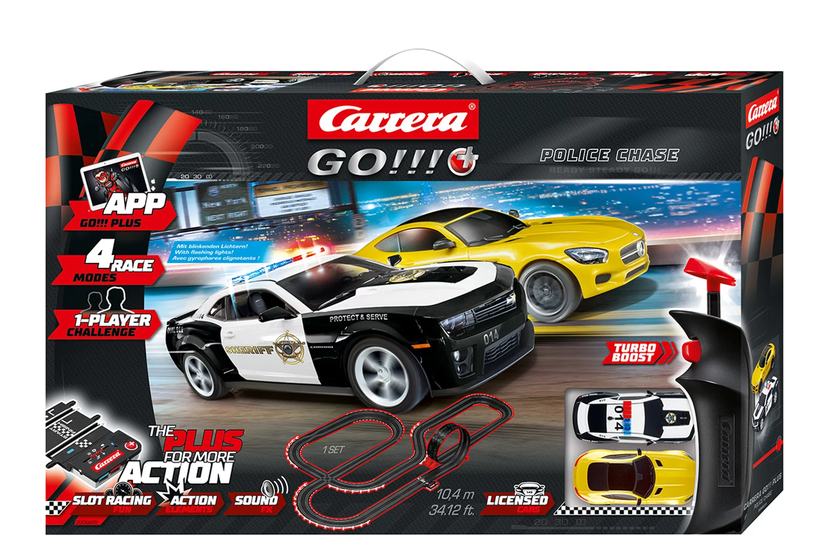 carrera-rc-carrera-go-plus-police-chase-set-chevrolet-camaro-sheriff-amg-gt image 1