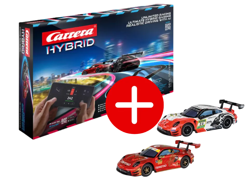 carrera-hybrid-team-rocketbeans-edition-devil-drivers-set-2x-porsche-911-gt3-r image 1