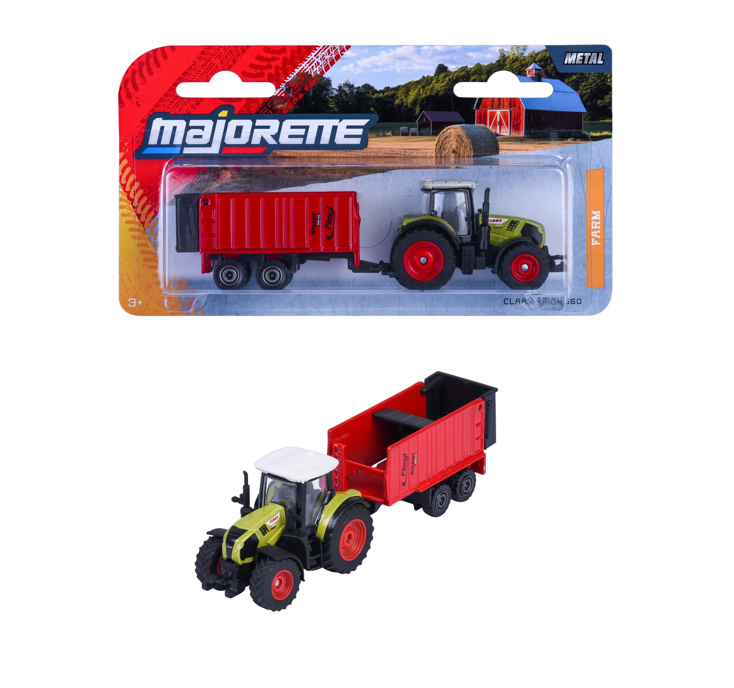 majorette-farm-trailer-claas-arion-660-mit-fliegl-asw-271-anh-nger image 1