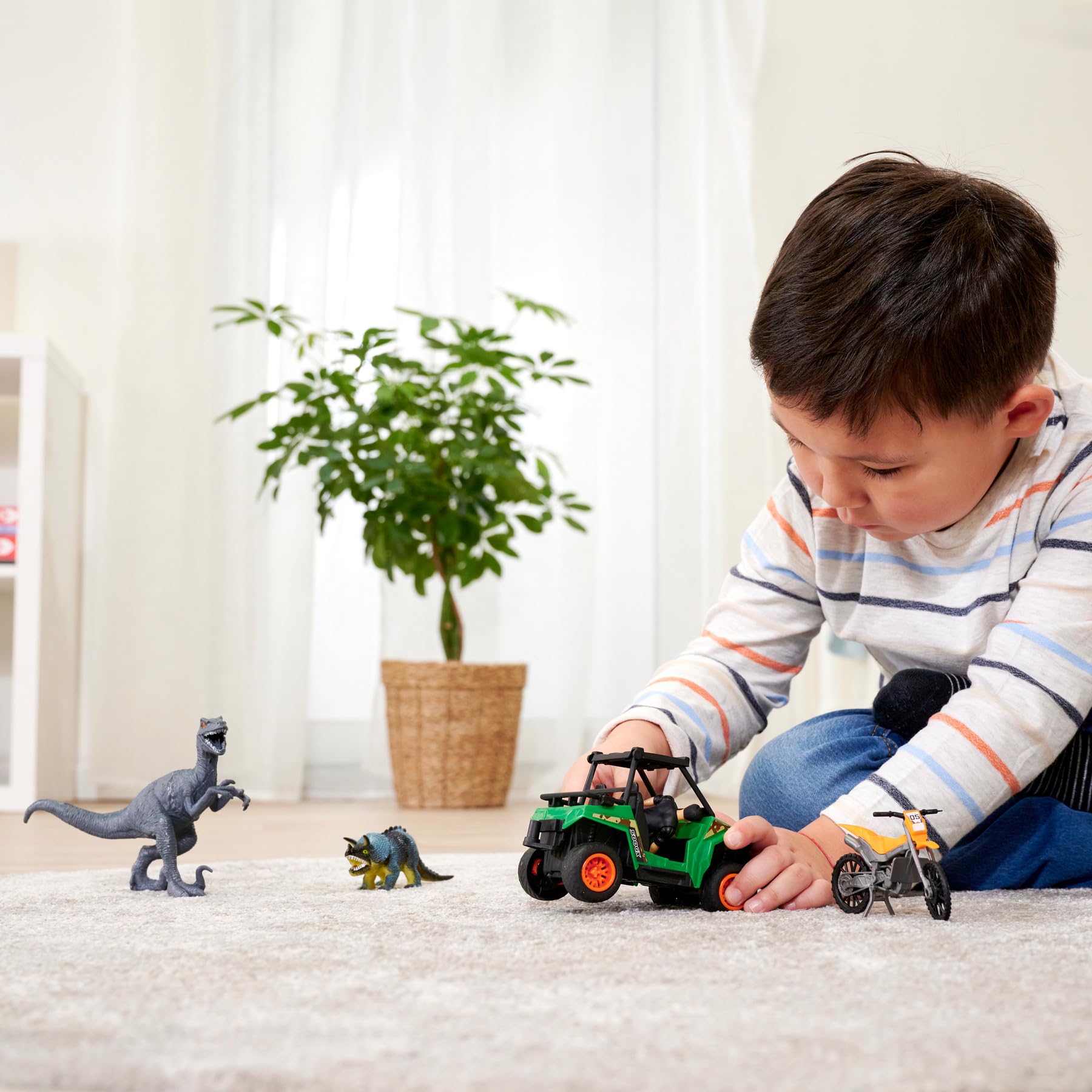 dickie-toys-dino-explorer-set-utv-bike-2-dinos-ranger image 5
