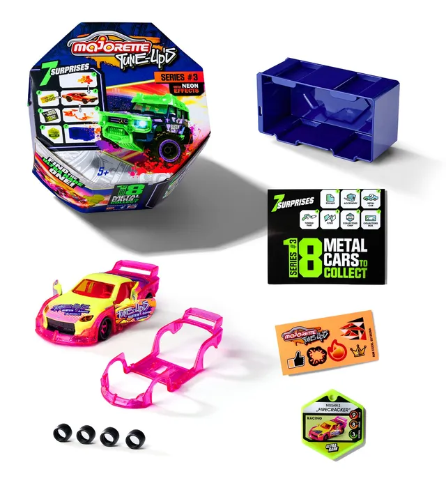 majorette-tune-ups-series-3-neon-tuning-auto-7-5-cm-mit-7-berraschungen image 1