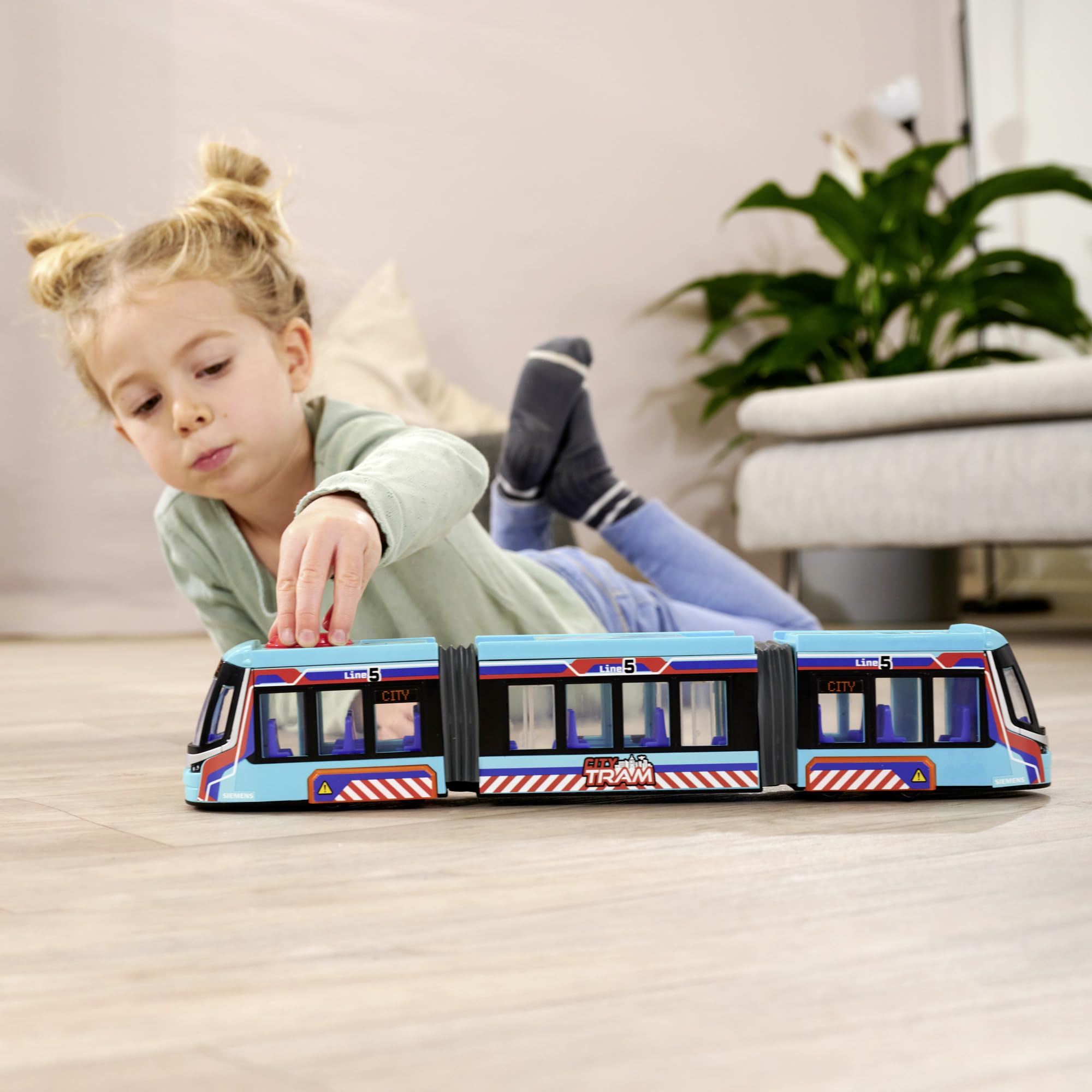 dickie-toys-city-tram-stra-enbahn-41-5-cm-spielzeug-mit-freilauf-lenksteuerung-u image 5