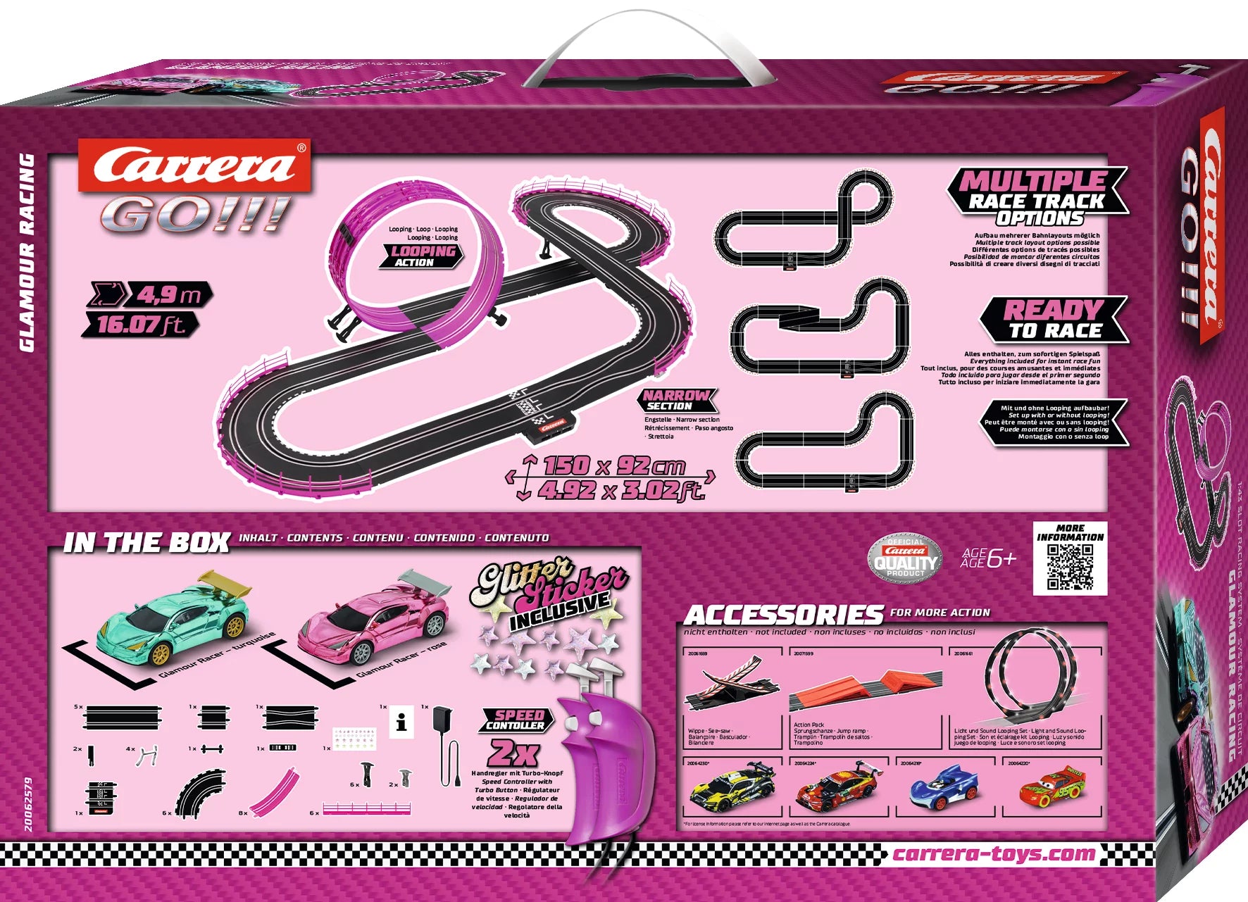 carrera-rc-go-glamour-racing-set-gt-pink-t-rkis-mit-eu-netzteil image 2