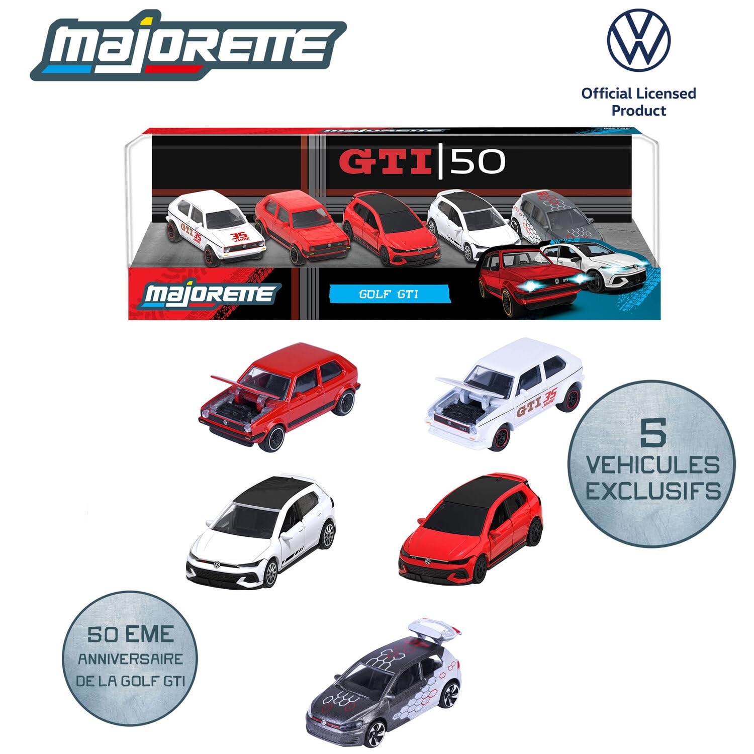majorette-volkswagen-golf-gti-geschenkpack-5-st-ck-metall-1-64-jubil-ums-set image 2