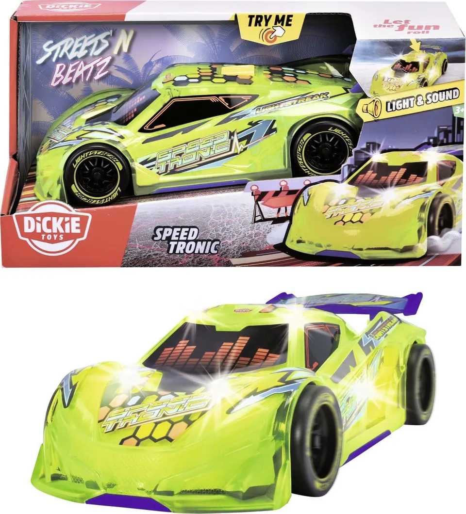 dickie-toys-streets-n-beatz-speed-tronic-rennauto-20-cm-mit-licht-musik image 1