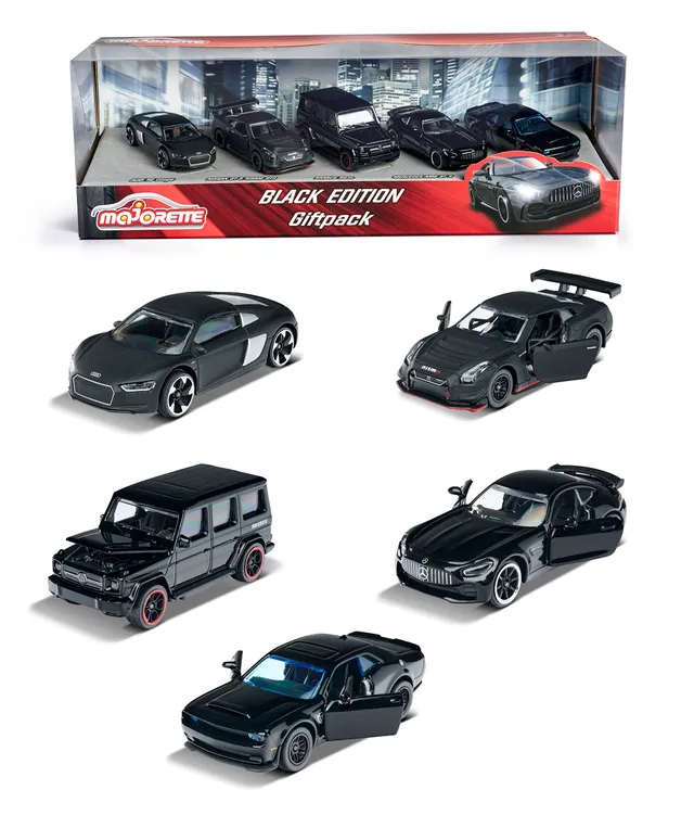 majorette-black-edition-5er-set-die-cast-autos-7-5-cm-schwarz image 1