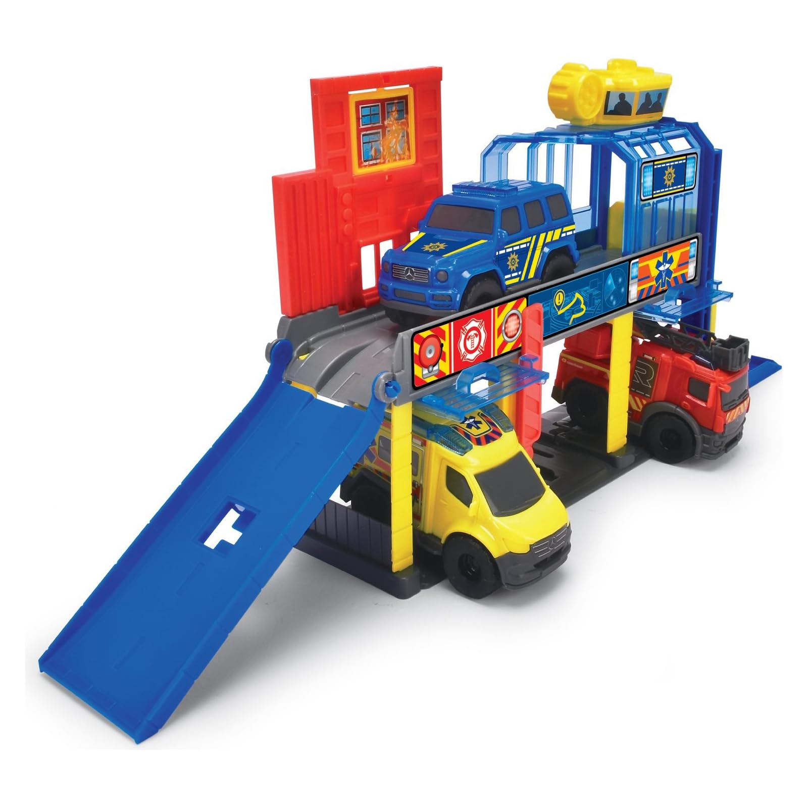 dickie-toys-micro-sos-auto-station-2-ebenen-3-mercedes-benz-autos image 4