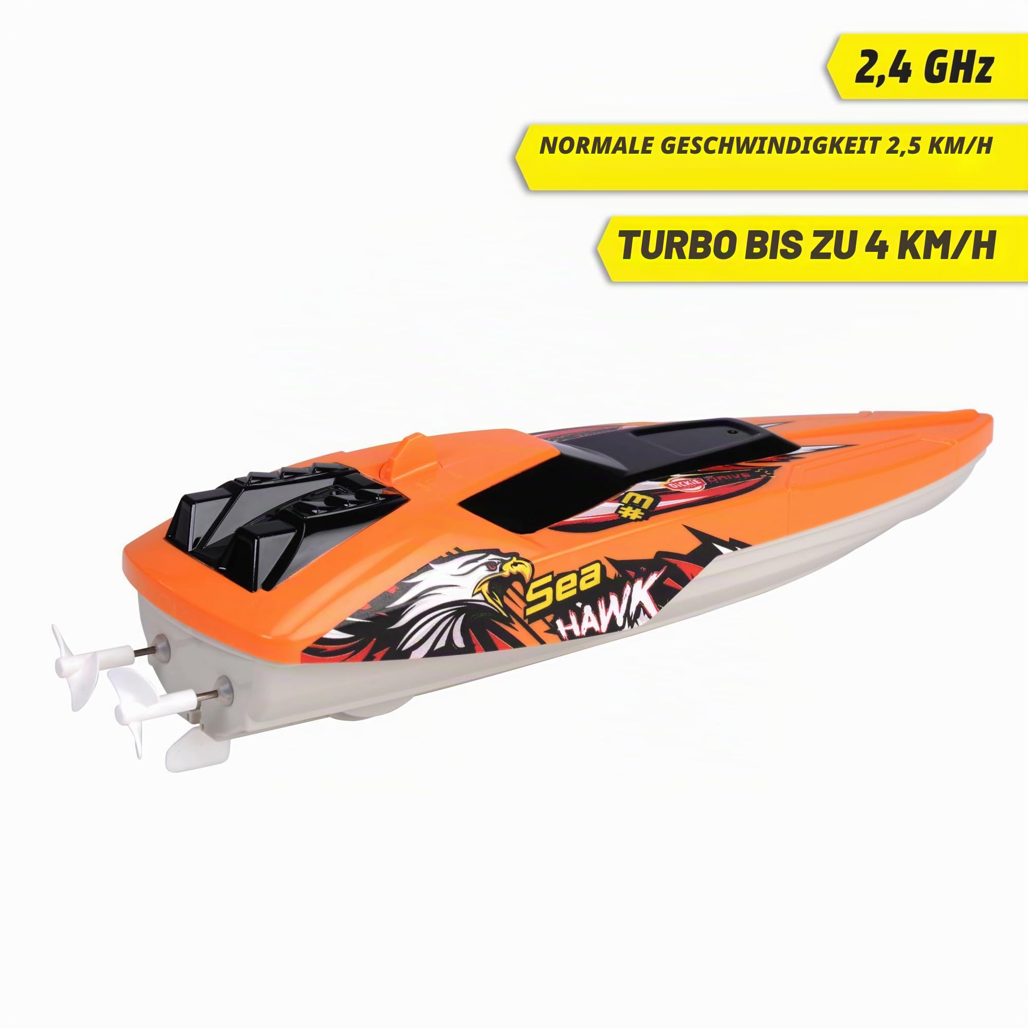 dickie-toys-rc-boot-sea-hawk-33-cm-2-4-ghz-mit-turbo-boost-4-km-h image 2