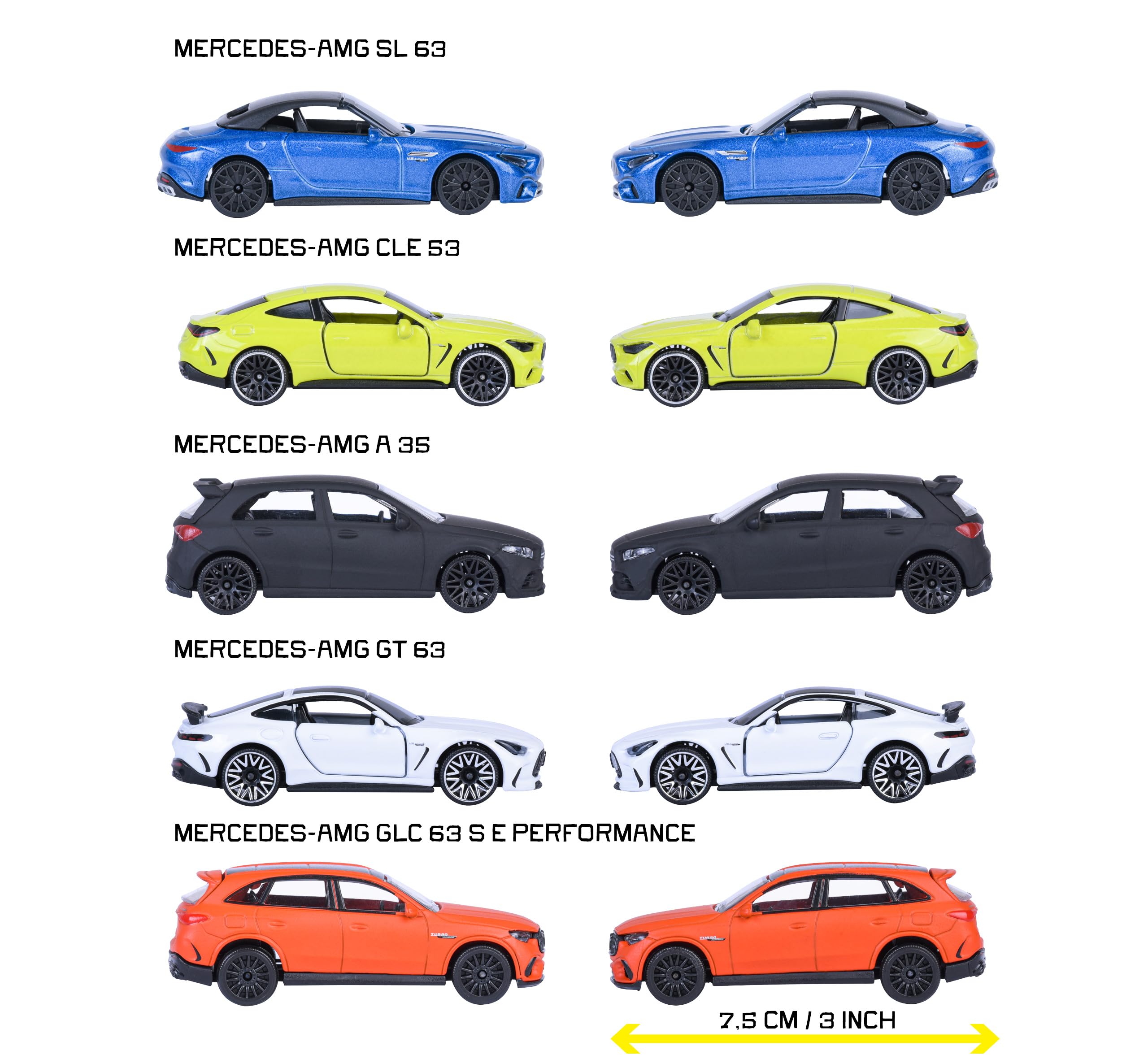 majorette-mercedes-amg-auto-set-5-autos-metall-7-5-cm image 4