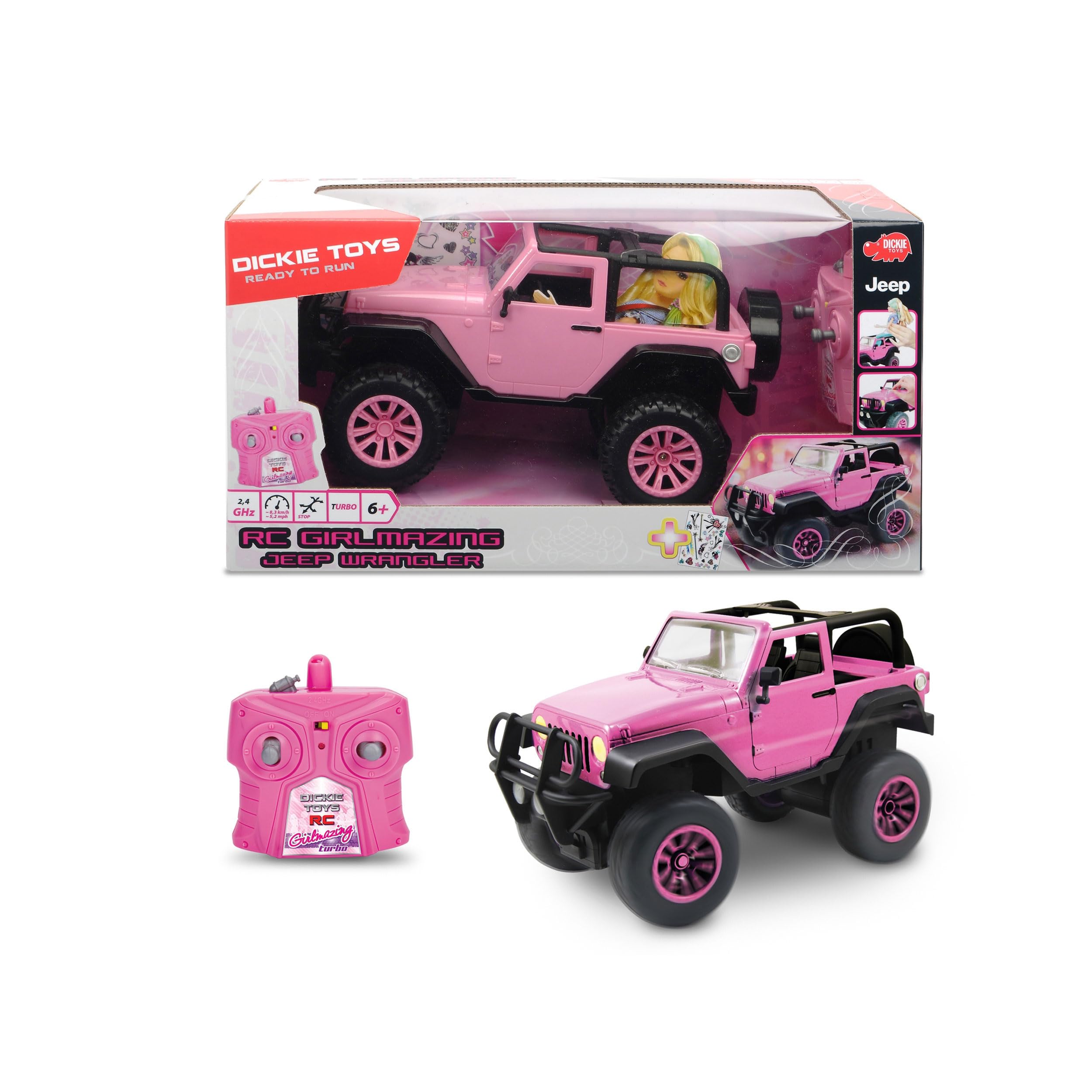 dickie-toys-rc-jeep-wrangler-pink-drivez-ferngesteuerter-gel-ndewagen-1-16-2-4-g image 4