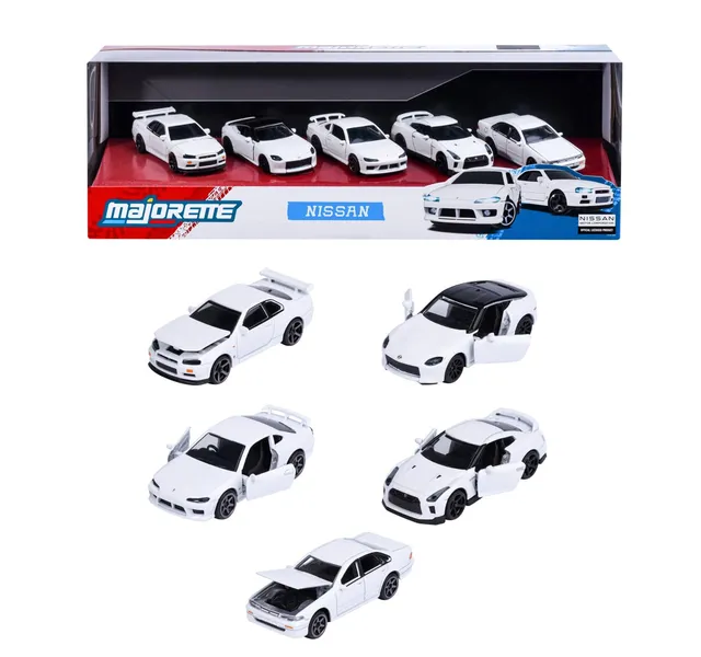majorette-nissan-5-pieces-giftpack-metallautos-1-64-5er-set image 1