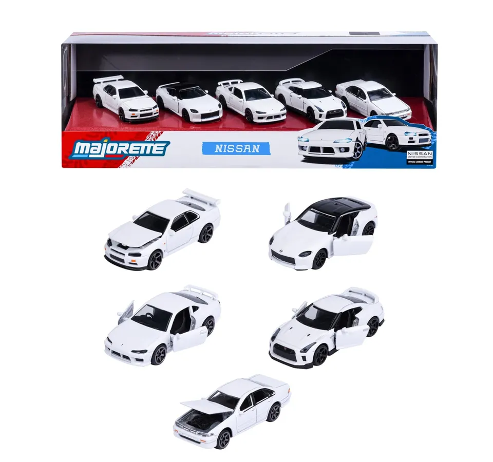 majorette-nissan-5-pieces-giftpack-metallautos-1-64-5er-set image 1