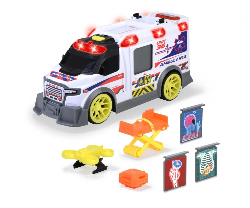 dickie-toys-spielzeug-krankenwagen-35-5-cm-mit-drohne-licht-sound image 1