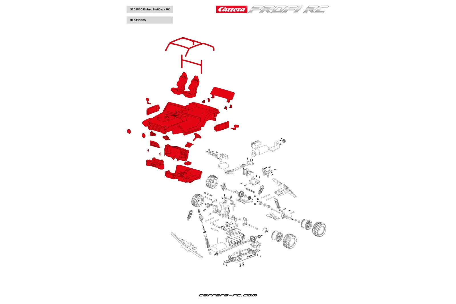 carrera-profi-rc-jeep-trailcat-offroad-karosserie-f-r-183011-ersatzteil image 2