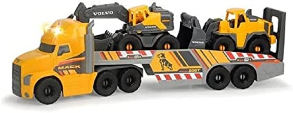 dickie-toys-volvo-heavy-mack-truck-70cm-lkw-mit-bagger-radlader-licht-sound image 1