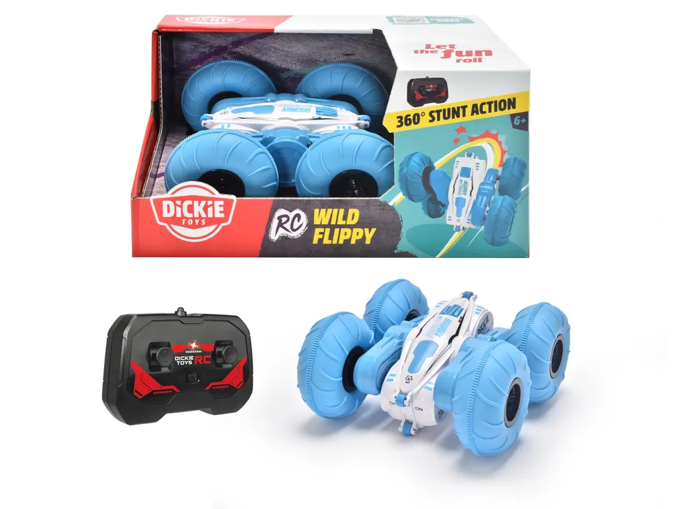 dickie-toys-rc-wild-flippy-blau-stunt-auto-bis-8-km-h image 1