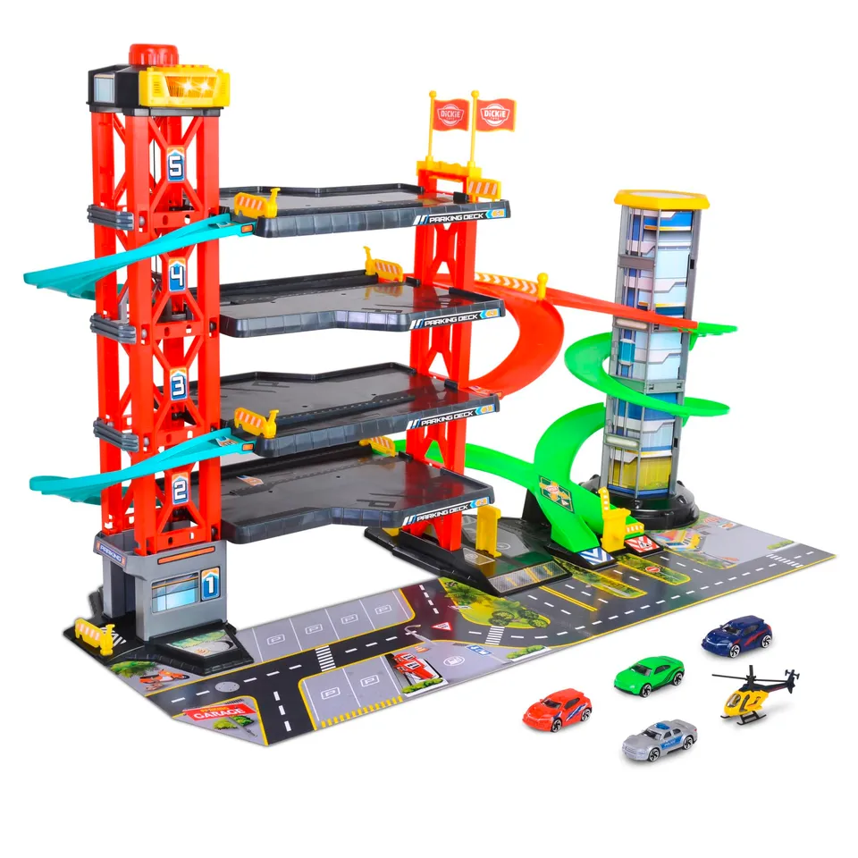 dickie-toys-parkhaus-4-st-ckig-87x52-cm-mit-5-ebenen-autos-helikopter image 1
