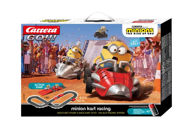 carrera-go-minion-kart-racing-4-3m-bahn-batteriebetrieben-ab-5-jahren image 1