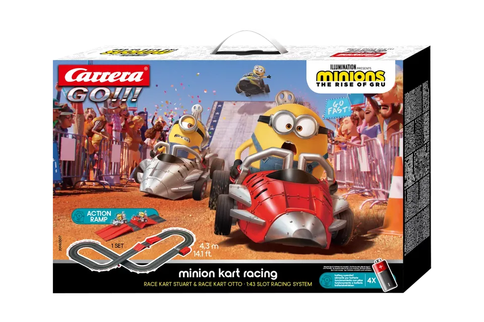 carrera-go-minion-kart-racing-4-3m-bahn-batteriebetrieben-ab-5-jahren image 1