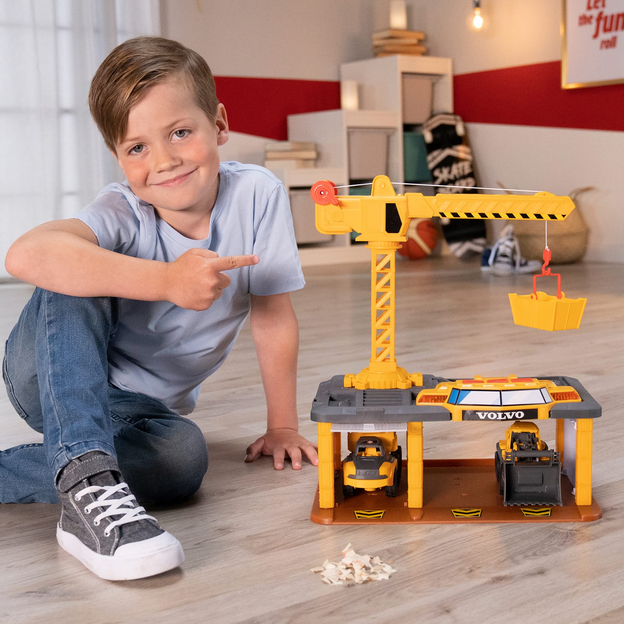 dickie-toys-volvo-construction-station-baustelle-spielstation-mit-bagger-kipplas image 7