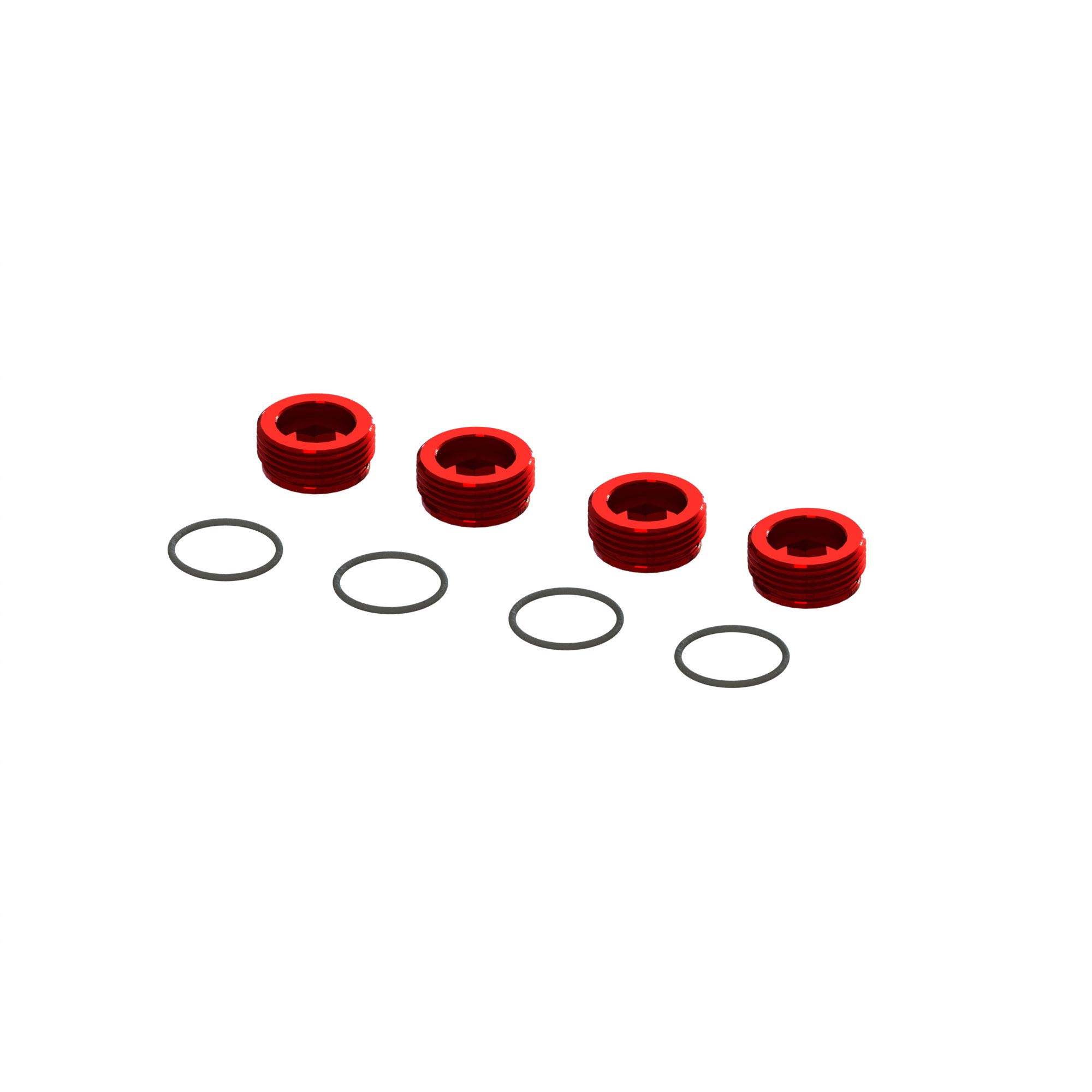 arrma-aluminium-front-hub-nut-rot-4-mit-o-ringen image 1