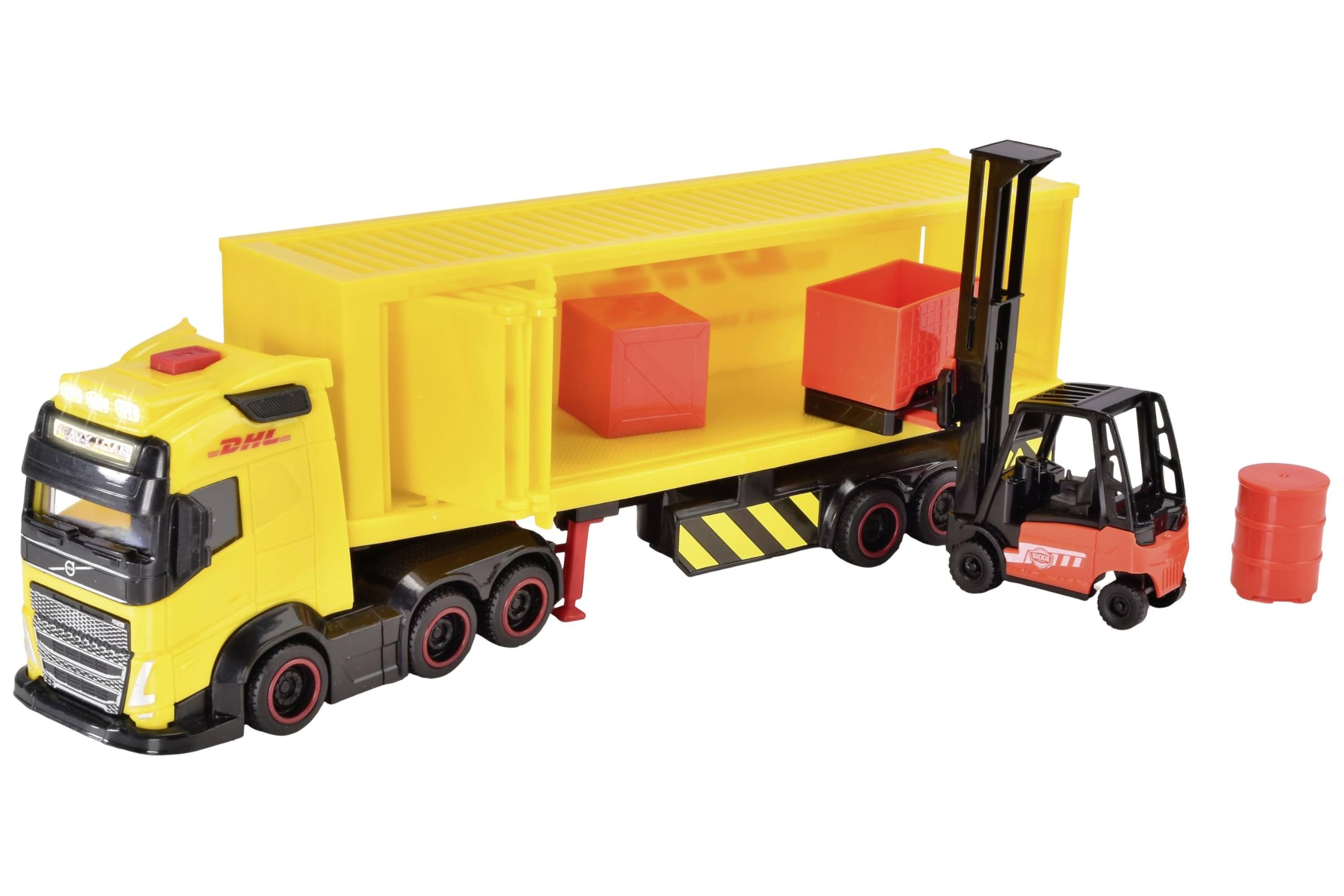 dickie-toys-volvo-dhl-truck-fh16-spielzeug-lkw-35-cm-mit-gabelstapler-licht-und- image 4