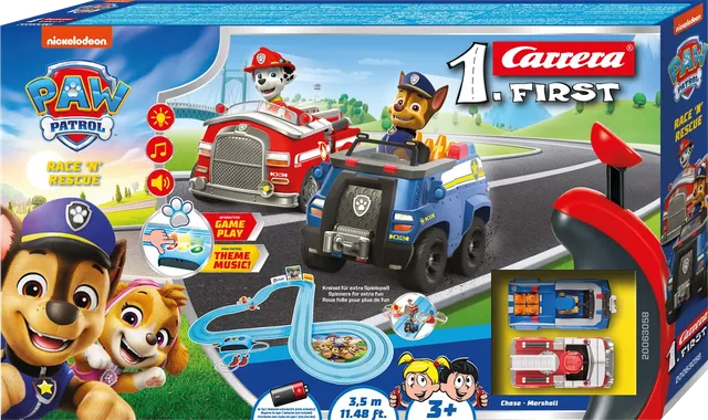 carrera-rc-paw-patrol-race-n-rescue-first-autorennbahn-set-mit-chase-und-marshal image 1