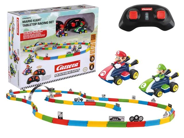 carrera-rc-2-4ghz-mario-kart-tabletop-racing-set-mario-luigi-1-43 image 1