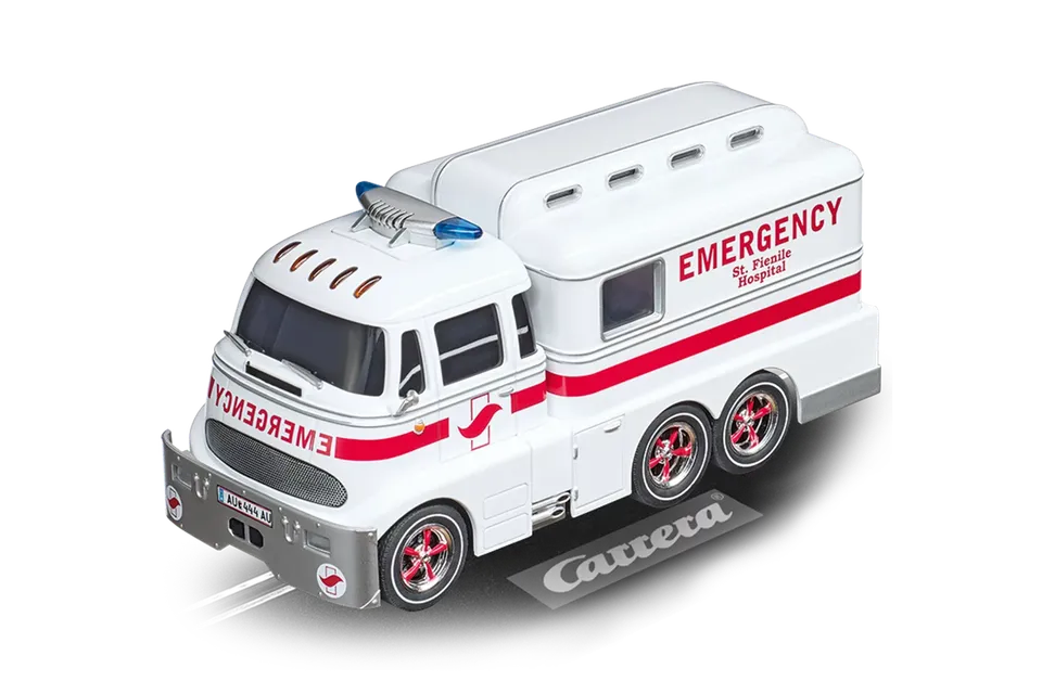 carrera-rc-ambulance-krankenwagen-mit-blaulicht-und-sirene-slotcar-digital-132 image 1