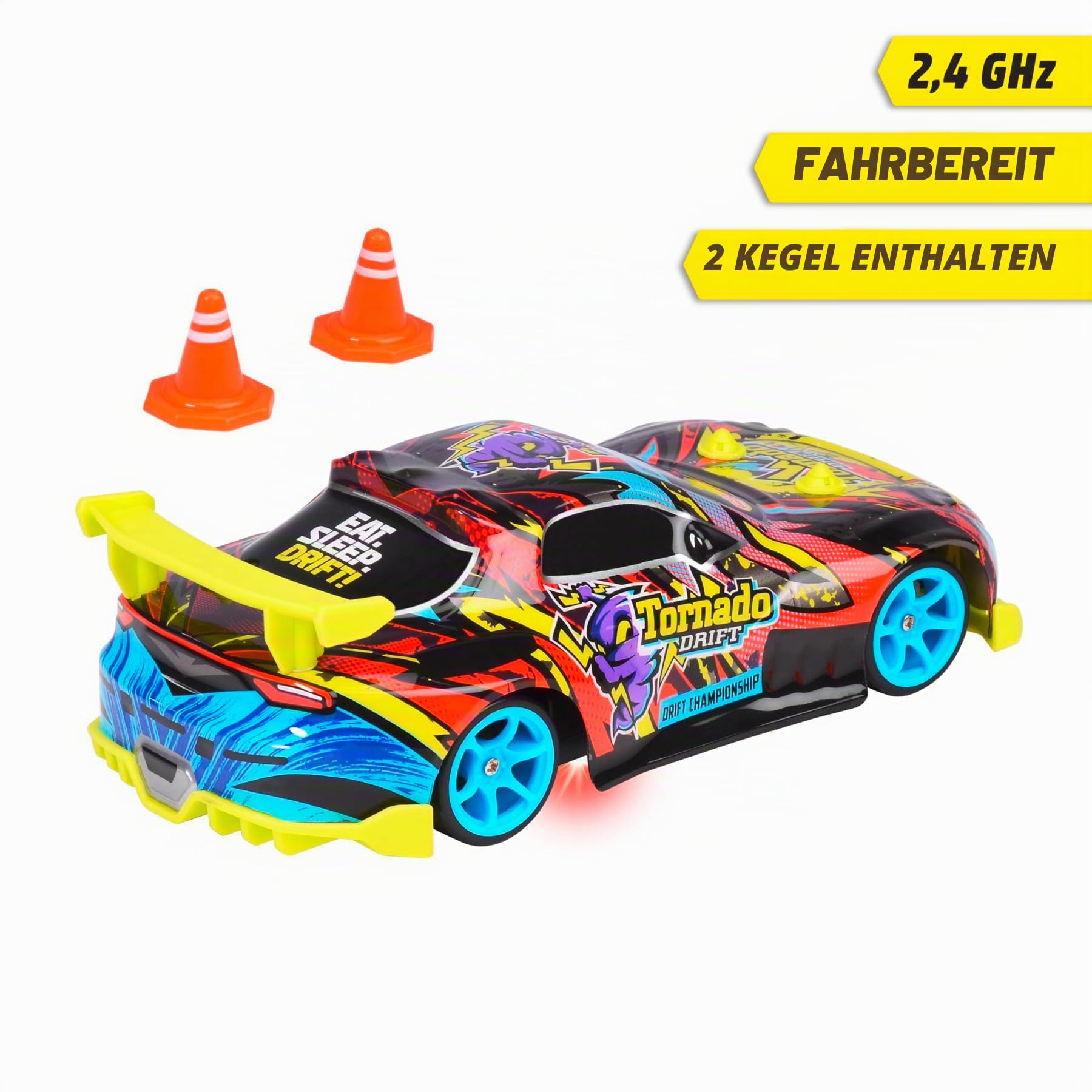 dickie-toys-rc-auto-tornado-drift-ferngesteuertes-4wd-driftcar-mit-bodenbeleucht image 2