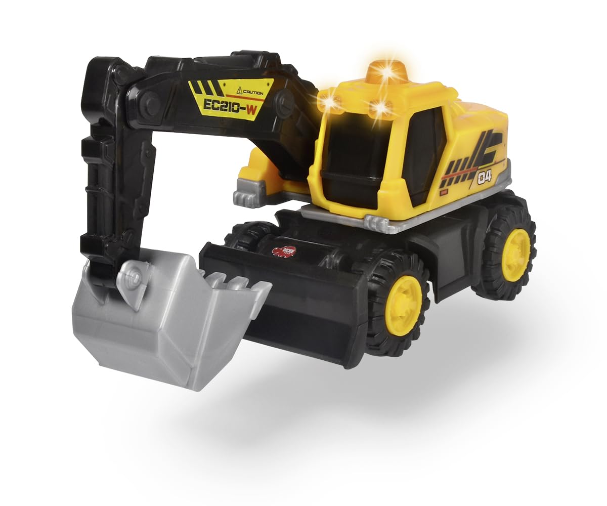 dickie-toys-bagger-schaufelbagger-baustellenfahrzeug-16-cm-gelb image 1