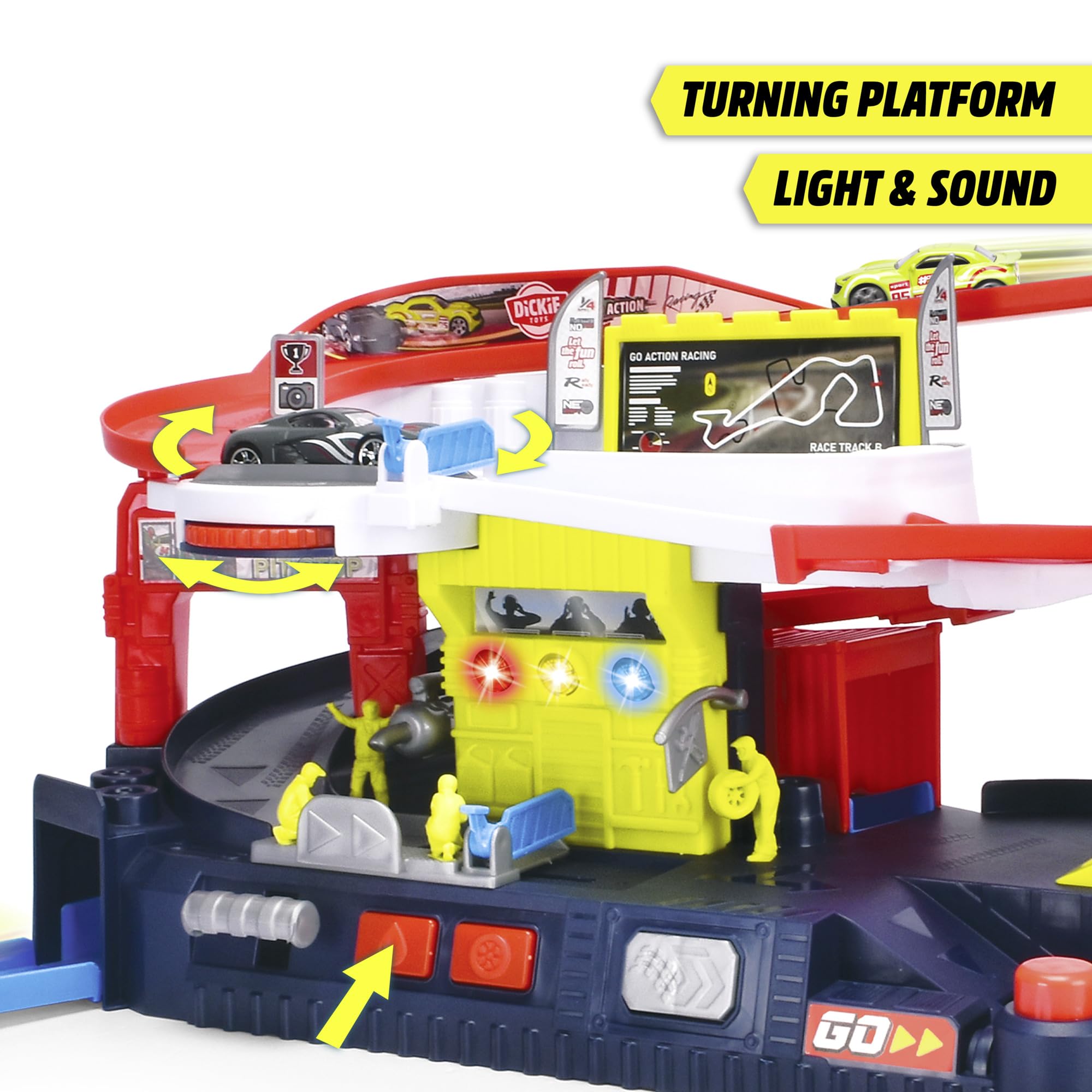 dickie-toys-pit-stop-spiel-set-racing-station-92-cm-mit-auto image 5
