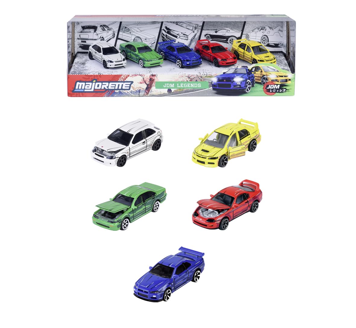 majorette-jdm-legends-giftpack-5-autos-1-64-7-5cm-metall image 1