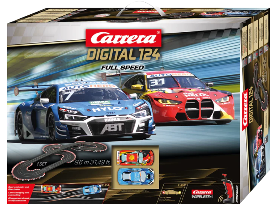 carrera-digital-124-dtm-full-speed-set-audi-r8-lms-gt3-evo-ii-vs-bmw-m4-gt3-1-24 image 1