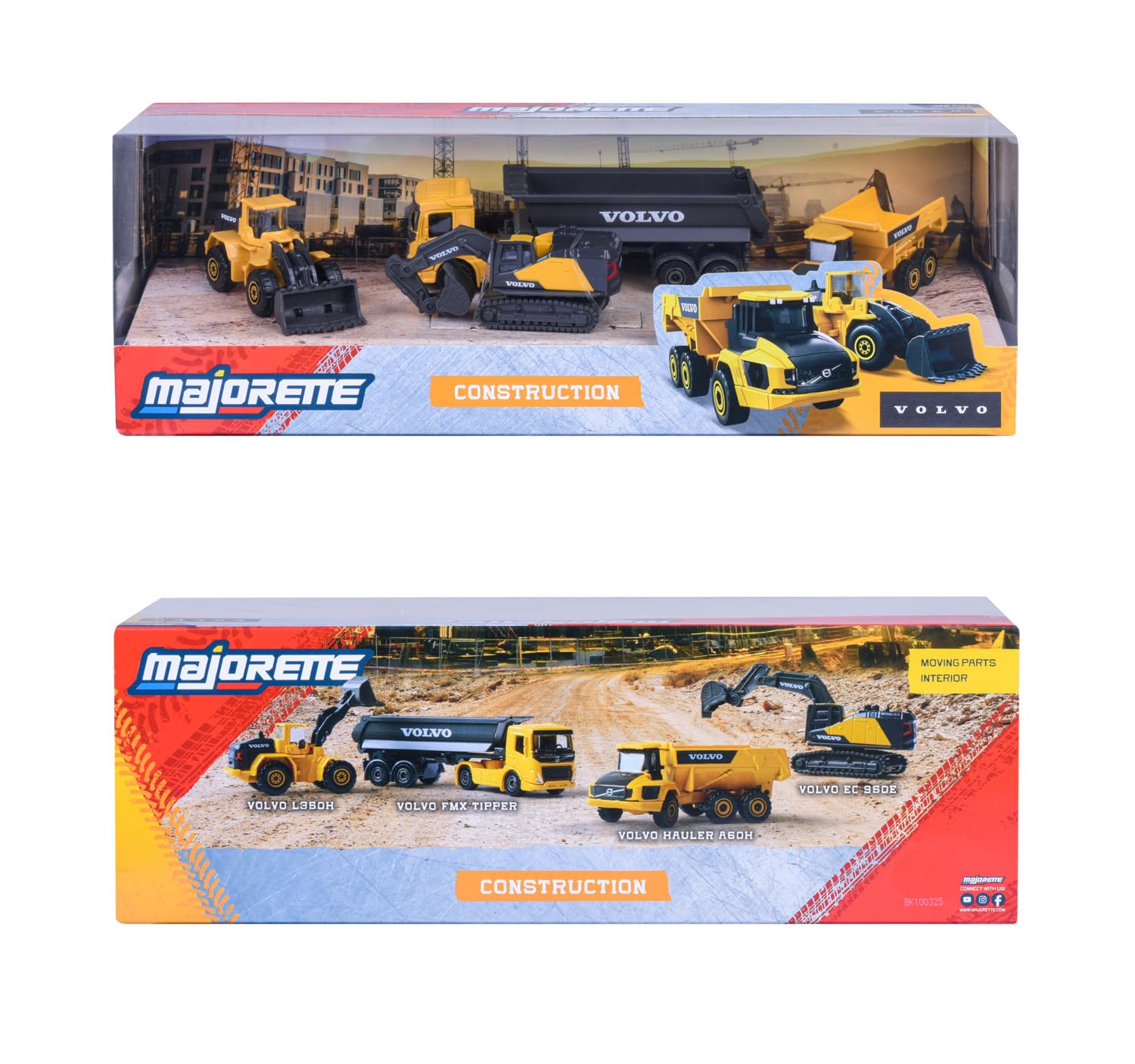 majorette-volvo-baustellenfahrzeuge-4er-geschenkset-bagger-radlader-kipplaster-k image 7