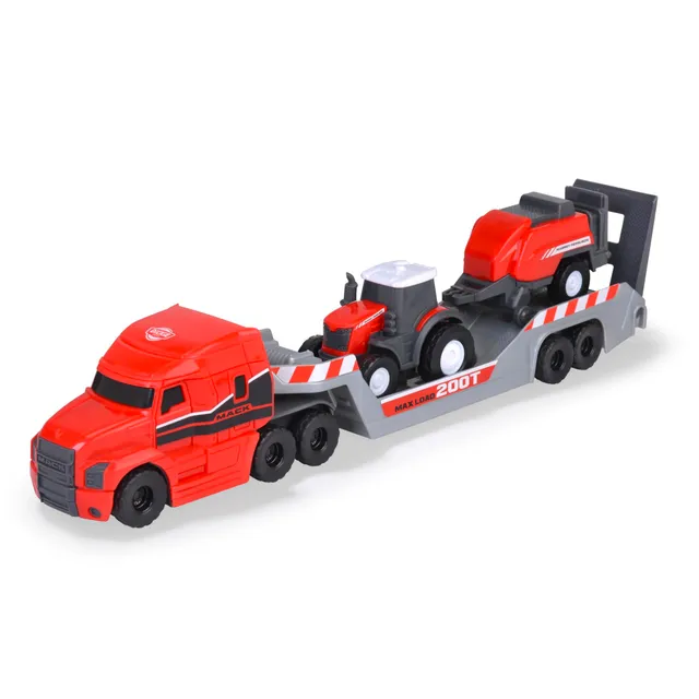 dickie-toys-massey-ferguson-bauernhof-3er-set-mack-truck-traktor-ballenpresse image 1