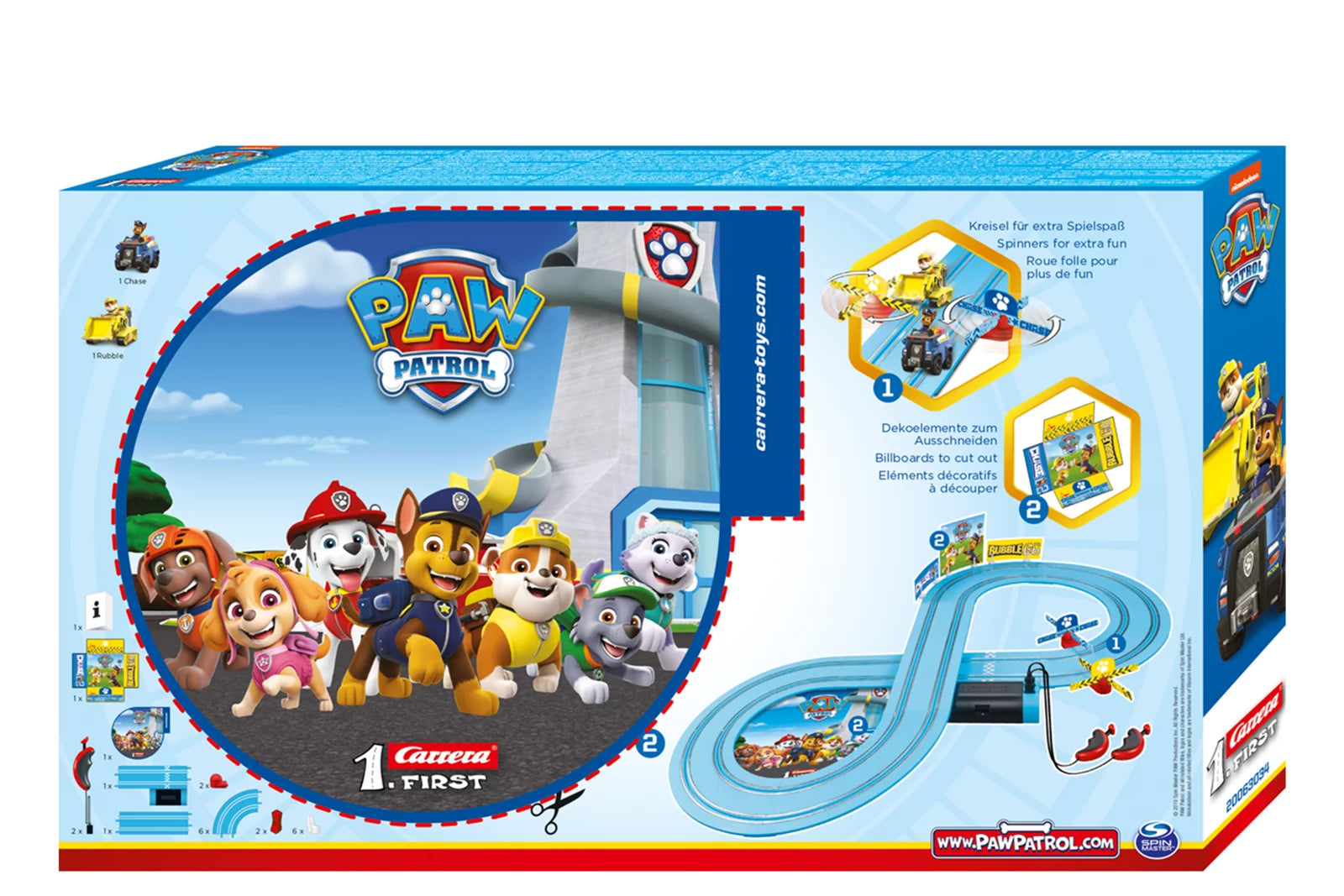 carrera-rc-paw-patrol-on-a-roll-2-4-ghz-first-rennbahn-set-2-4-m-chase-rubble image 3
