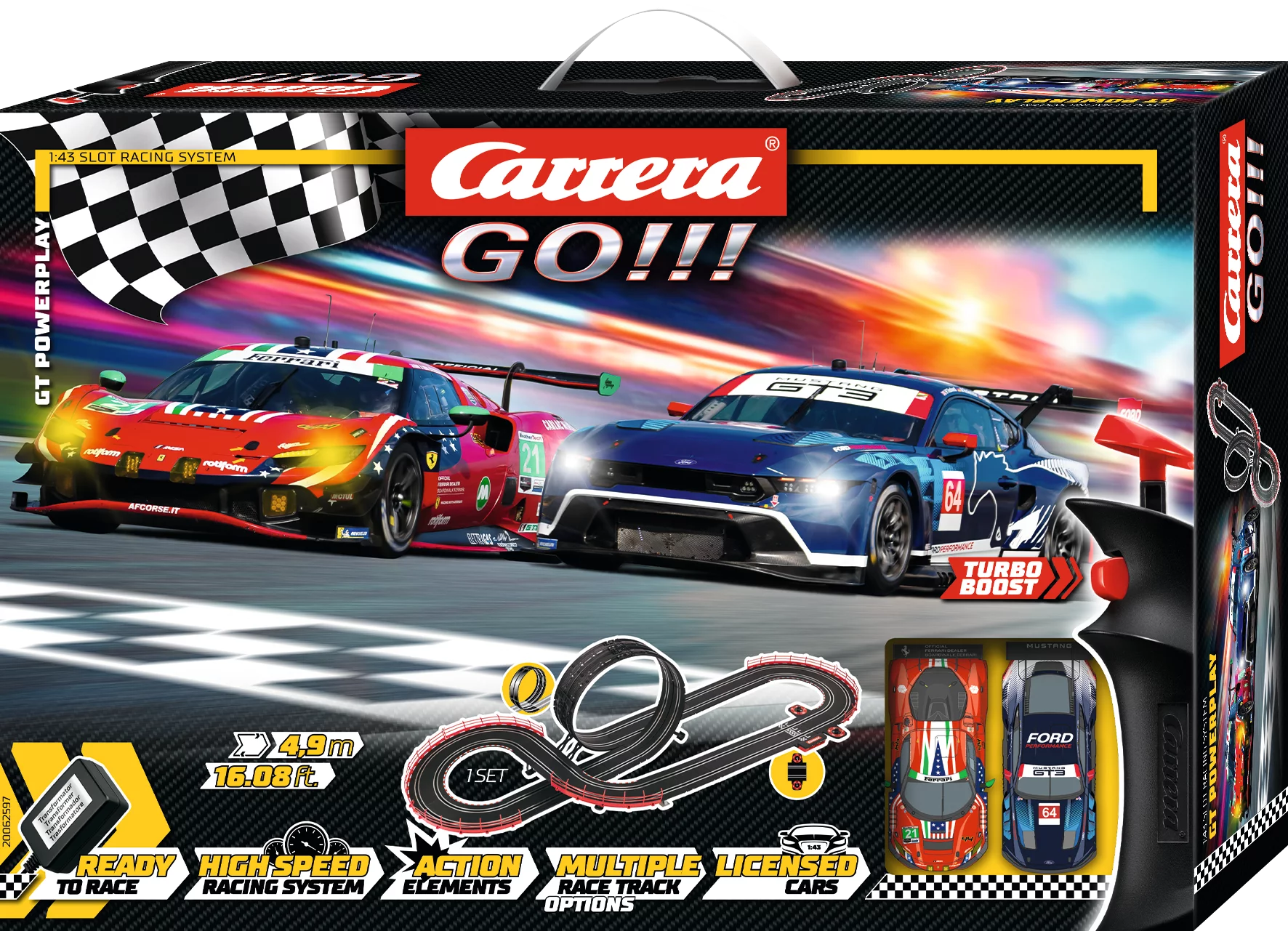 carrera-rc-carrera-go-set-gt-powerplay-ford-mustang-gt3-vs-ferrari-296-gt3 image 1