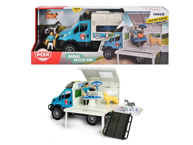 dickie-toys-animal-rescue-tierarzt-fahrzeug-iveco-lkw-spielzeugauto image 1