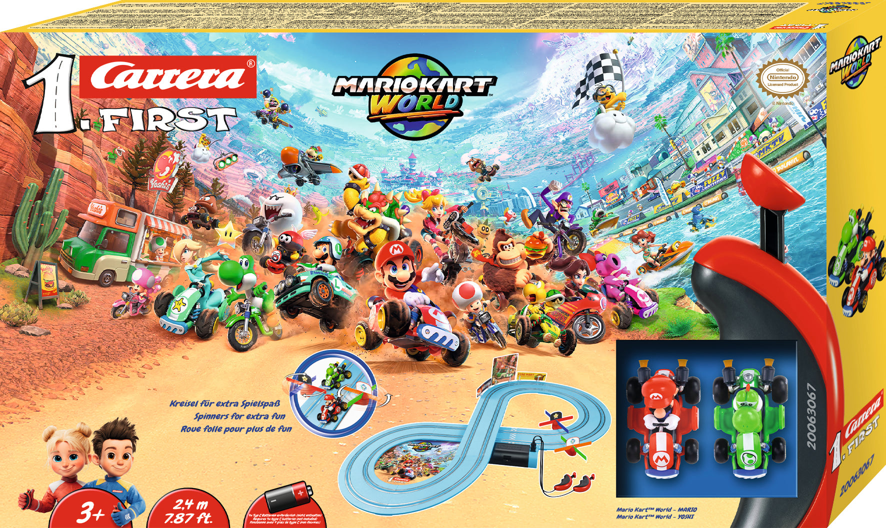 carrera-rc-mario-kart-world-mario-vs-yoshi-carrera-first-rennbahn-set-2-4-m image 2