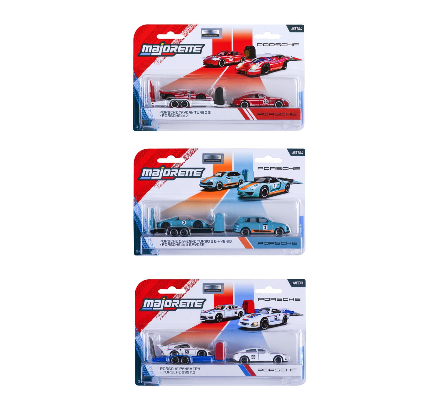 majorette-porsche-deluxe-trailer-race-set-2-autos-anh-nger-19-cm image 8
