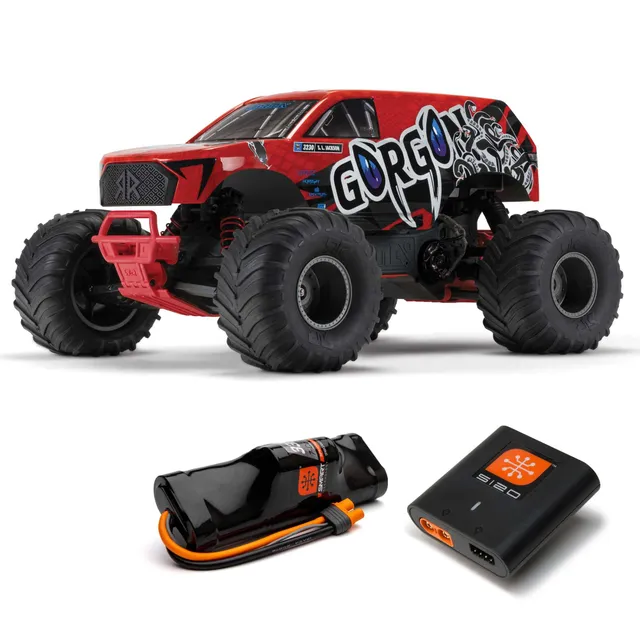 arrma-1-10-gorgon-2wd-rtr-monster-truck-rot-mega-550-14t-spektrum-slt2-inkl-akku image 1