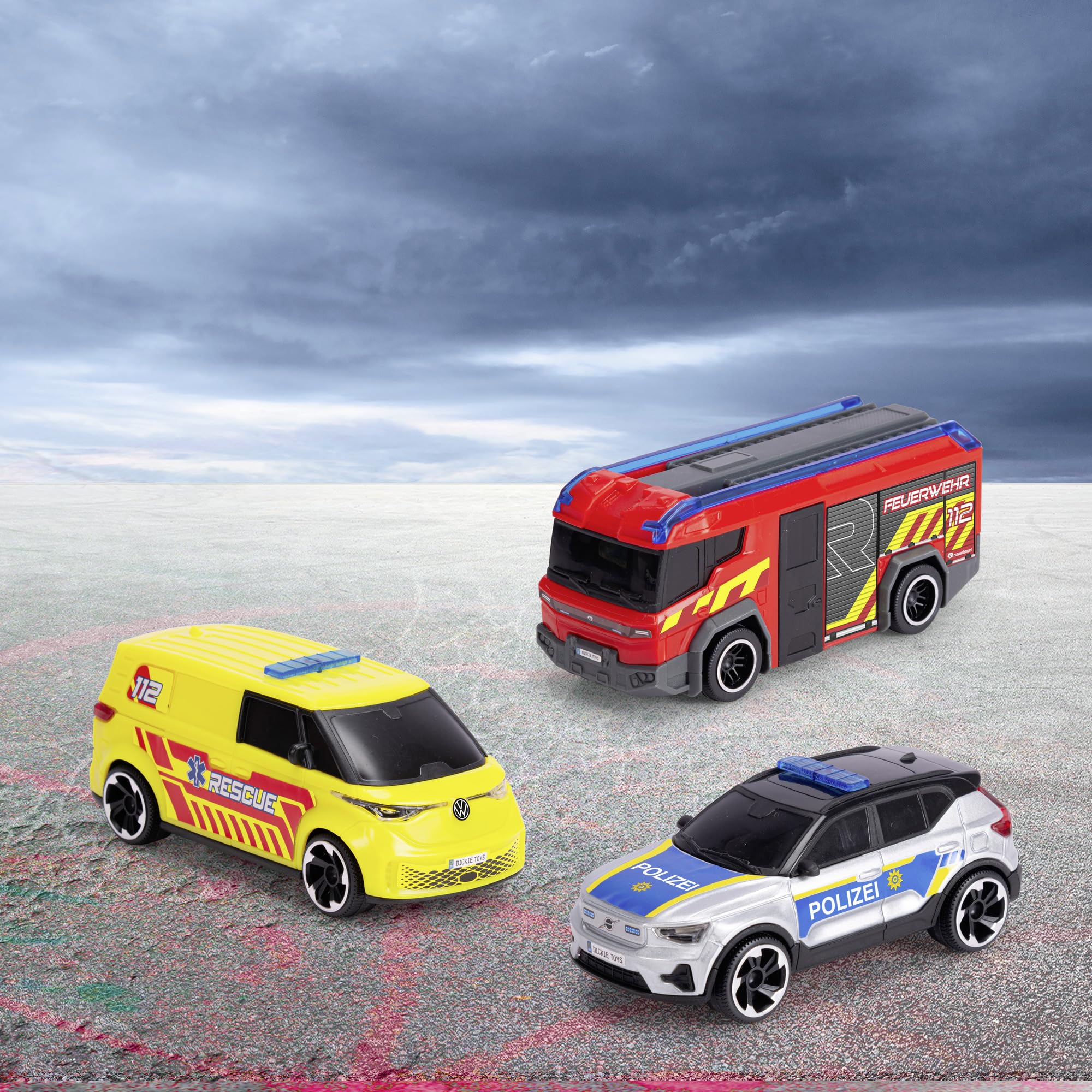 dickie-toys-sos-team-spielzeugauto-set-3er-set-je-15-cm-volvo-ex40-polizeiauto-v image 5