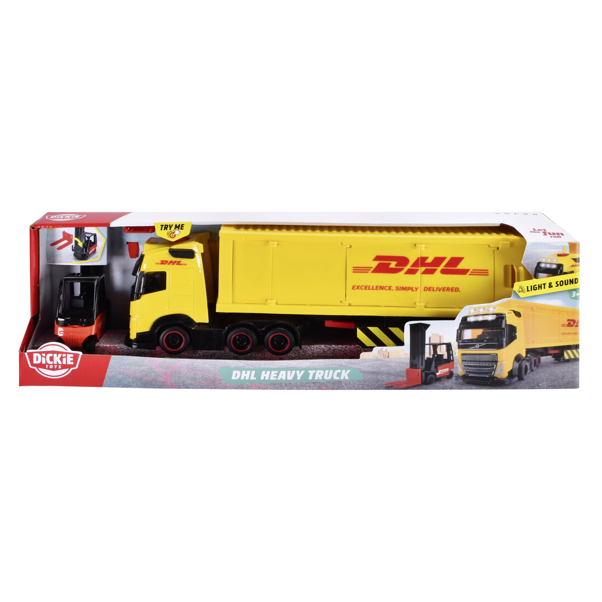 dickie-toys-volvo-dhl-truck-fh16-spielzeug-lkw-35-cm-mit-gabelstapler-licht-und- image 8
