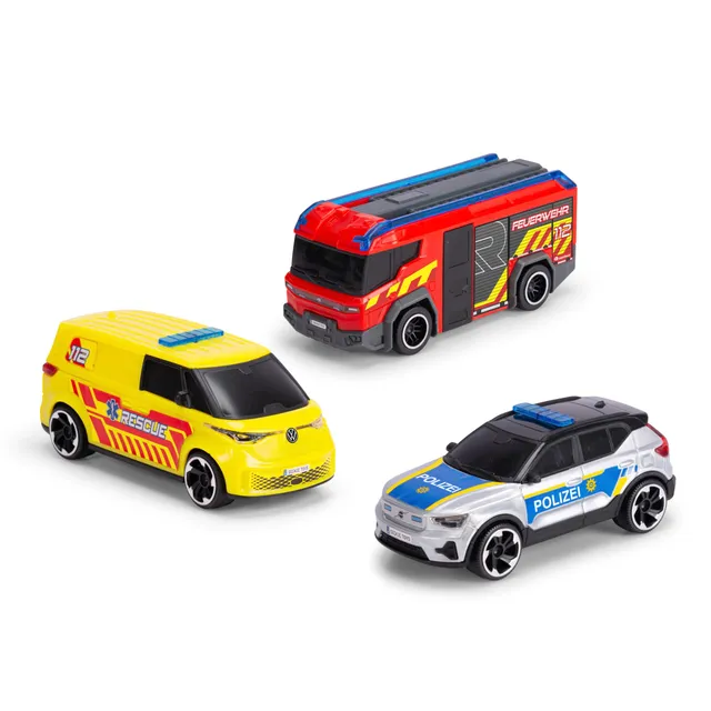 dickie-toys-sos-team-spielzeugauto-set-3er-set-je-15-cm-volvo-ex40-polizeiauto-v image 1