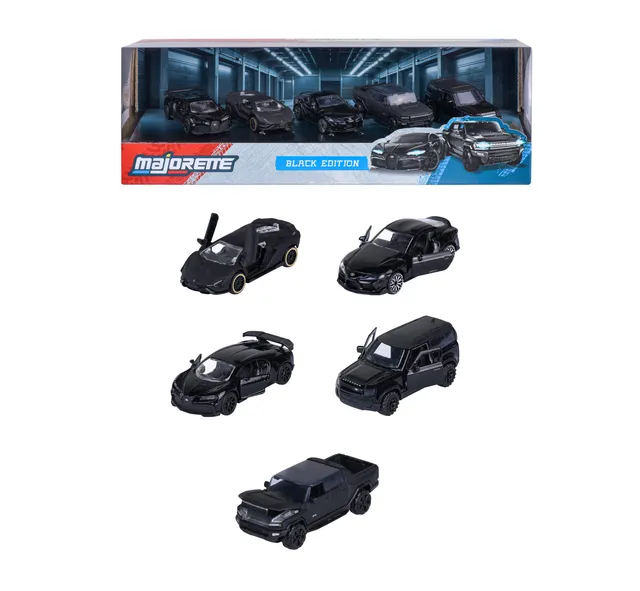 majorette-black-edition-auto-set-5er-pack-7-5-cm-metall image 1