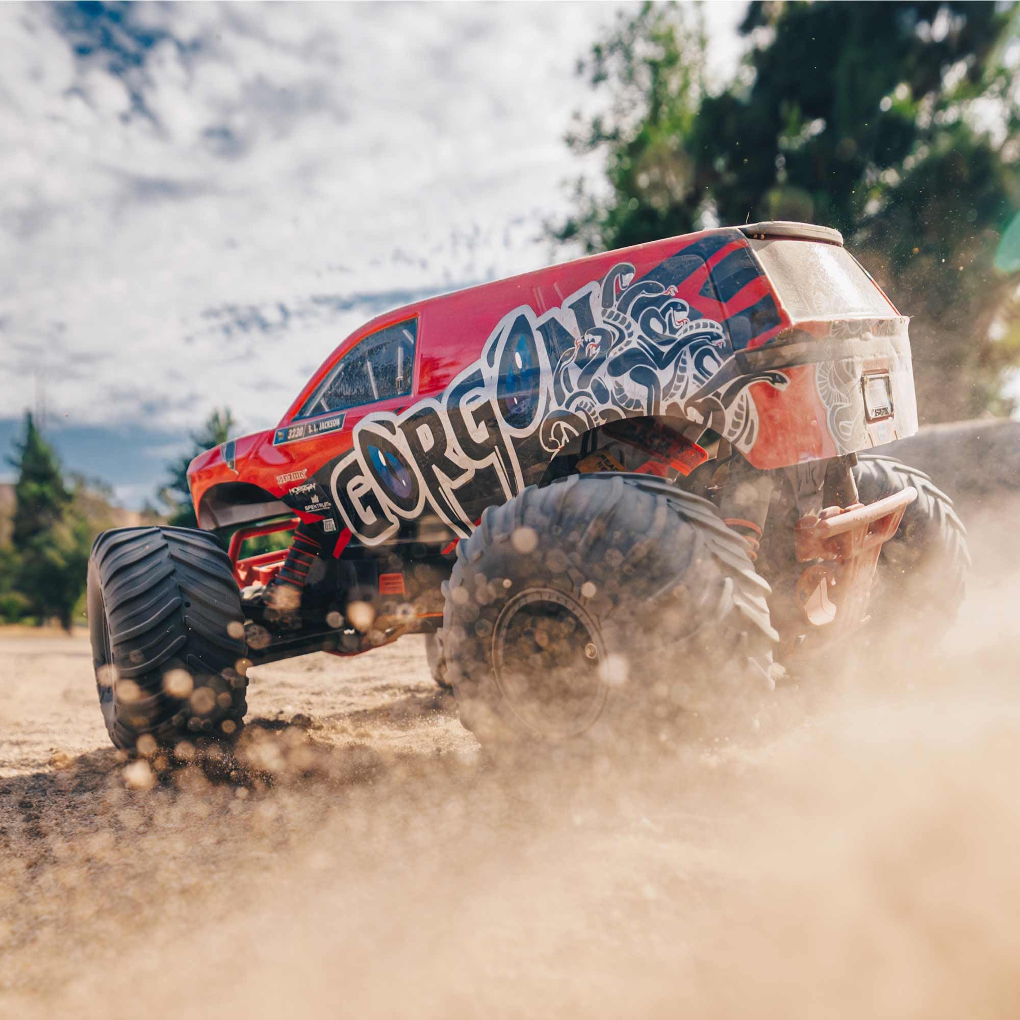 arrma-1-10-gorgon-2wd-rtr-monster-truck-rot-mega-550-14t-spektrum-slt2-inkl-akku image 7